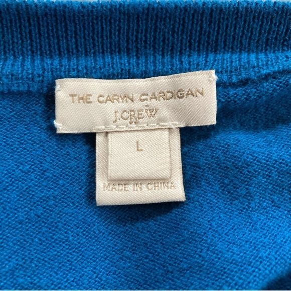 J. Crew blue button down cotton the Caryn Cardigan. Size L - Picture 5 of 6